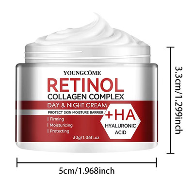 Retinol Collagen Facial Cream Deep Hydration Anti Aging Moisturizer for Dry Skin