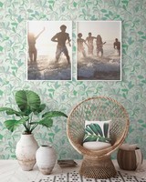 Florale Vliestapete Mit Glanzstruktur – GrüN, Grau