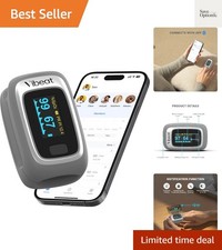 Fingertip Pulse Oximeter with Bluetooth, Blood Oxygen Saturation Monitor with...
