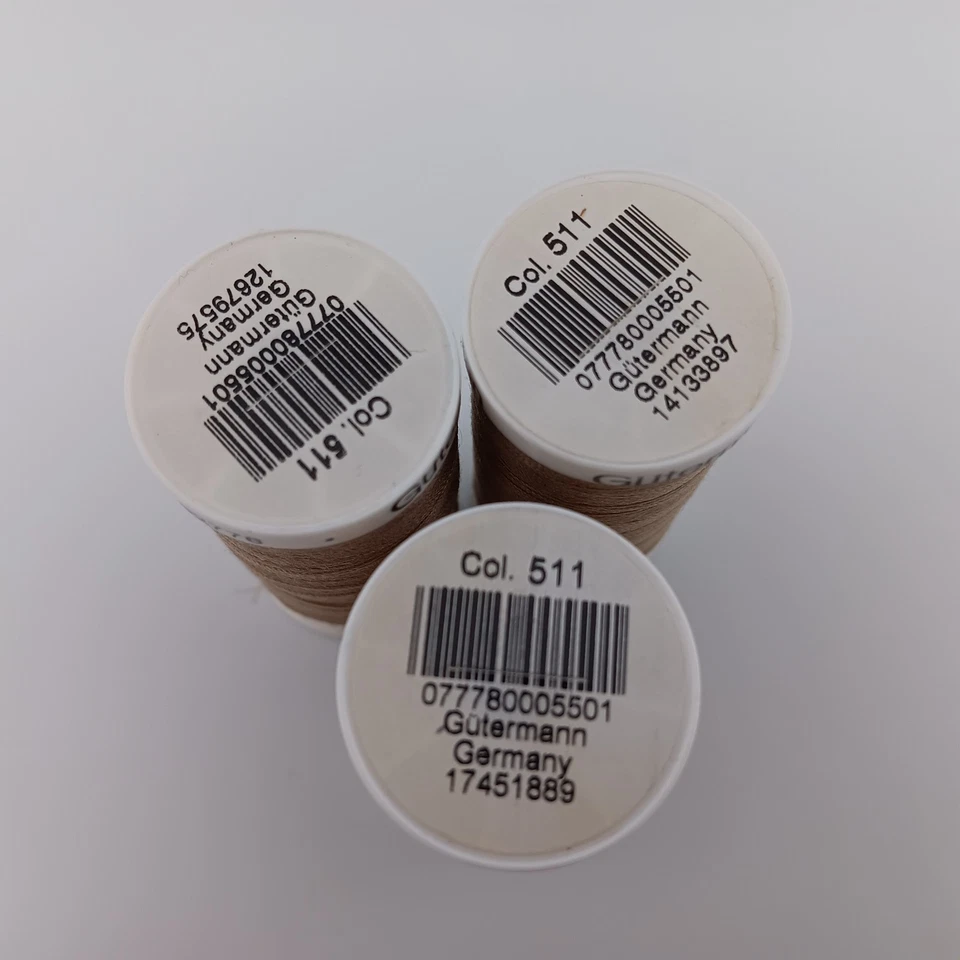 3 Spool Lot - Gutermann 100% Polyester Thread Color Dove Beige 274 Yards Col.511 - Image 3 of 3