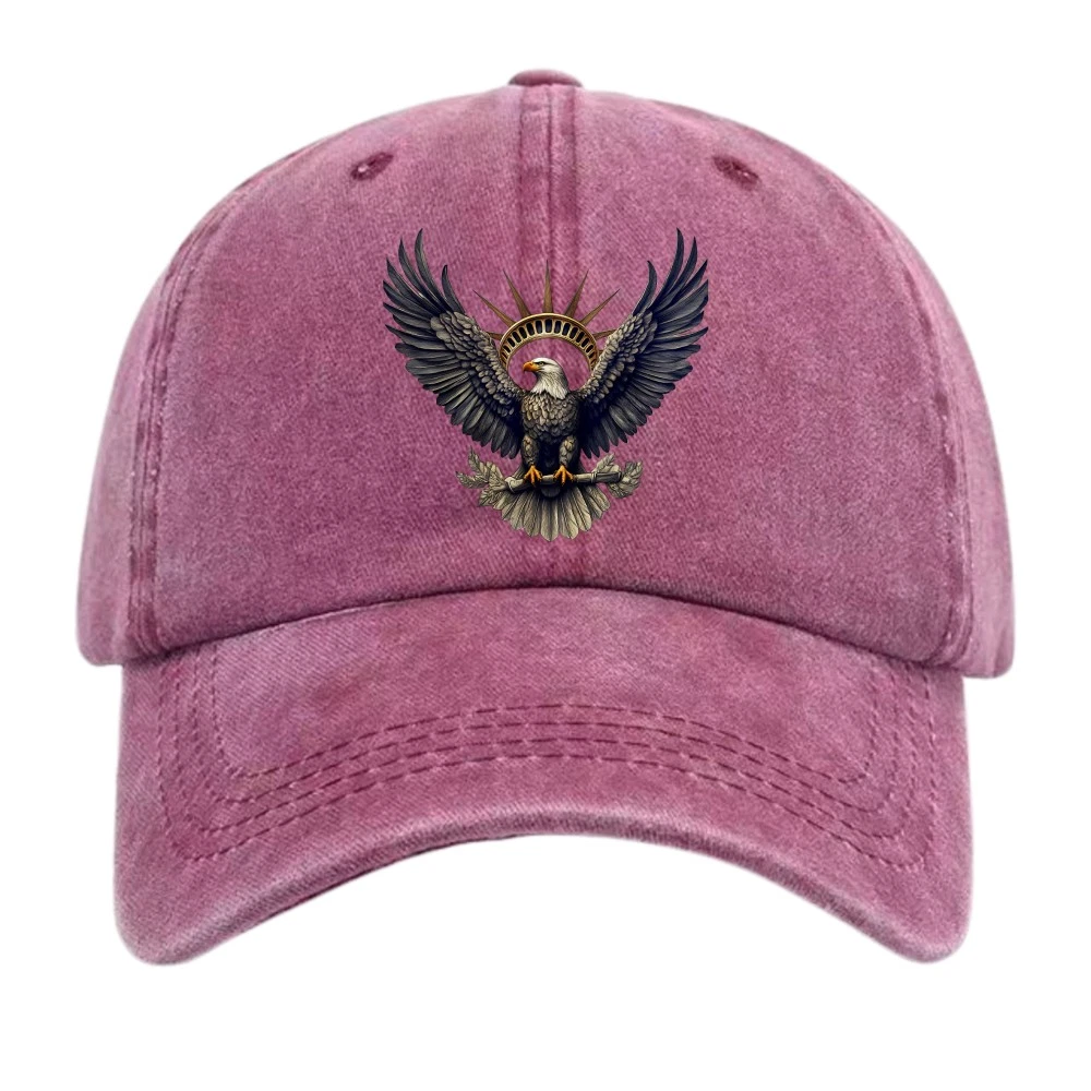 Vintage Baseball Cap with Bald Eagle and Statue of Liberty Elements