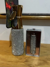 Glitz & Glam Silver Rhinestone Mist Water Bottle Water Bottle +Trawek Atomizer