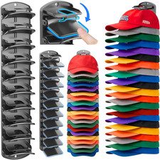 Double Capacity Hat Organizer for Baseball Caps 2 Packs - 40 Cap Storage with Sp