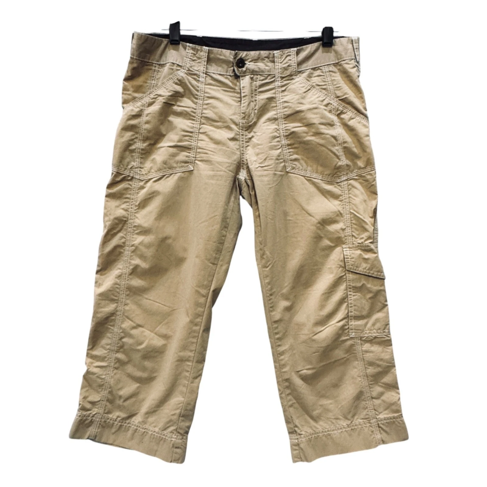 PrAna Women's Capri Pants Size S BreAthe Tan Low Rise Cropped Cotton Hiking