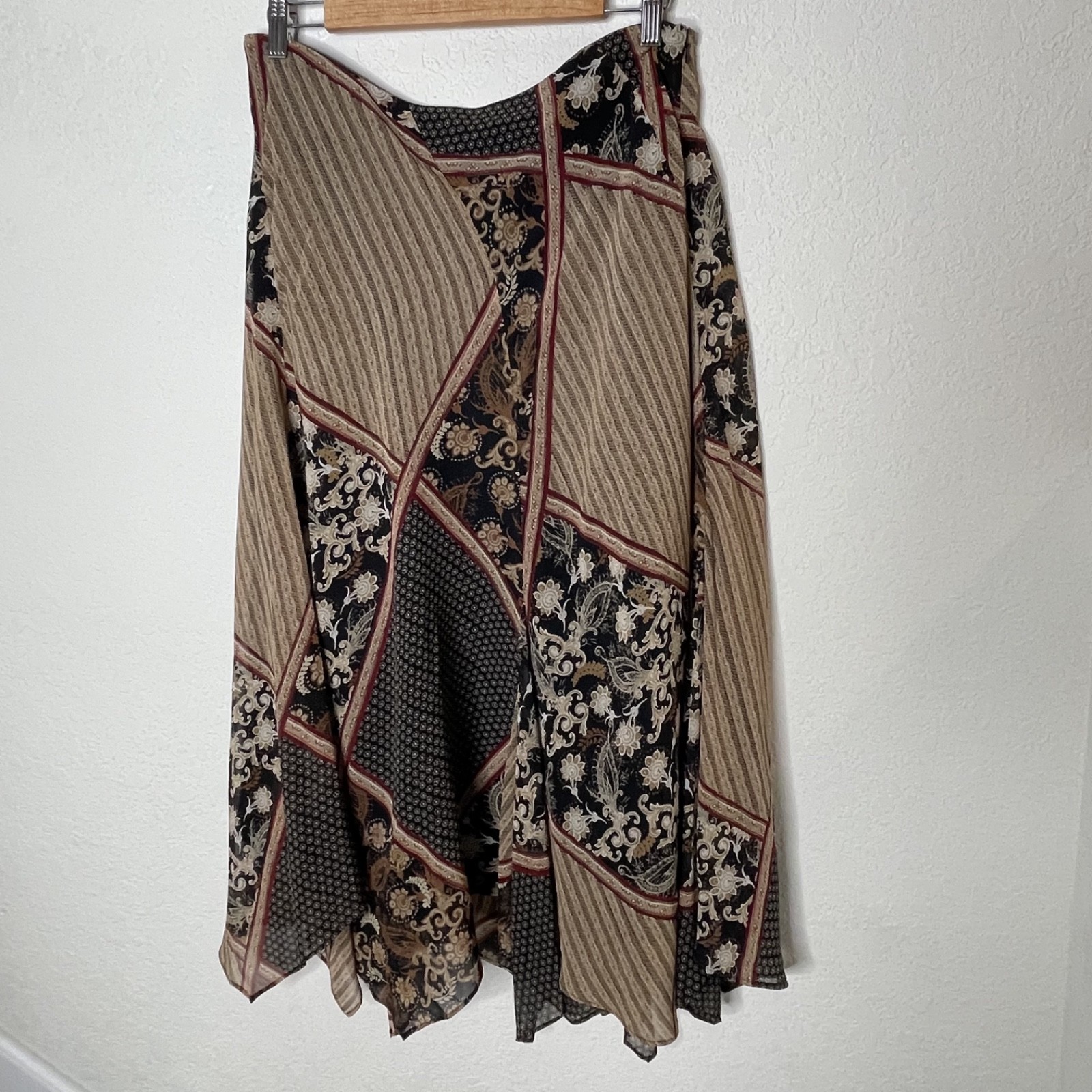 Emma James Patchwork Maxi Skirt Handkerchief Hem … - image 2