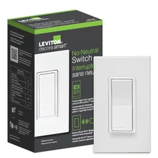 Decora Smart No-Neutral 15 Amp Rocker Light Switch, Requires MLWSB Wi-Fi Bridge,