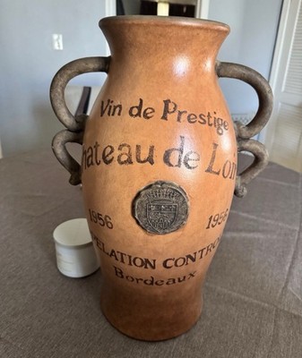 Chateau De Loire French Wine Pottery Jar Floor Vase