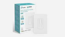Kasa Smart Ceiling Fan Control and Dimmer Switch | Adjustable 4-Speed Fan and