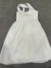 Girls White Chiffon Dress Size 10Y Flower Girl Party Photoshoot
