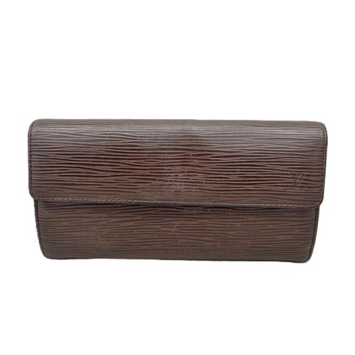 Used Long Wallet LOUIS VUITTON Epi Portefeuille Sala M6374K Brown Flap