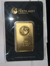 The Perth Mint Australia 1oz Gold Bar 99.99 Fine in Assay Card 3000.00 per troy oz