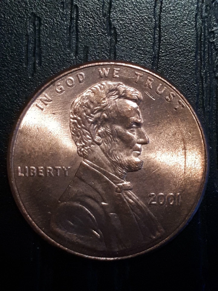 2001 us penny, Close AM, no mintmark ms67 Condition, die crack, harp pillars err - Image 2 of 4