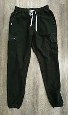 Figs Mens Scrub Pants Size Large Black Cargo Jogger Medical Doctor Nurse Bottom