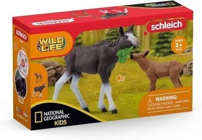 SCHLEICH 42603 Elchkuh mit Kalb Nat Geo ab 3+ WILD Life Spielset Neu/OVP