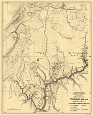 Historic State Map - Arizona Grand Canyon - 1873 - Vintage Wall Art