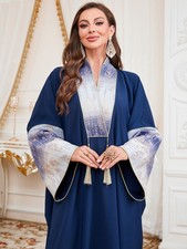 Batwing Sleeve Long Dress Abaya Women Muslim Kaftan Evening Maxi Robe Party Gown