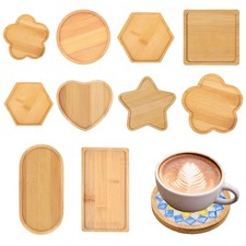 10Pcs DIY Wooden Mosaic Tiles Coasters Kits Bases,Various Shapes Substrates D...