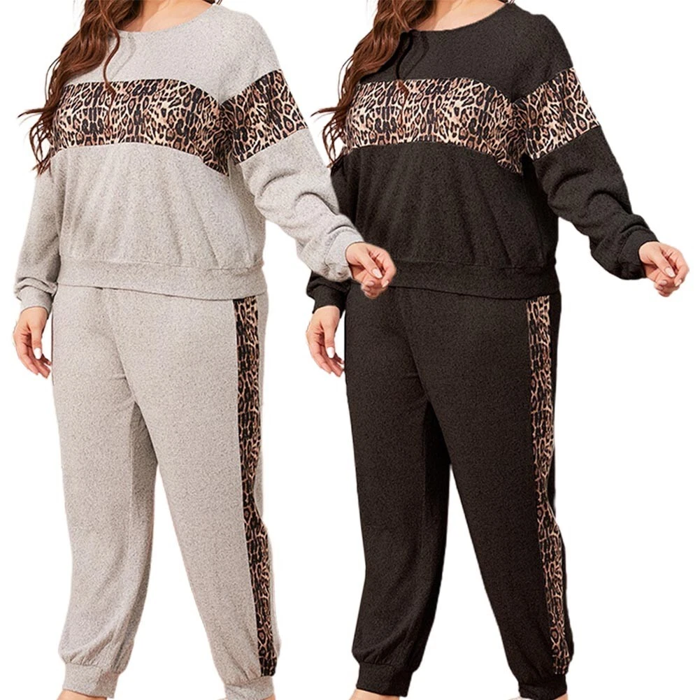 Womens Plus Size Tracksuit Jogging Suits 2 Piece Set Fleece