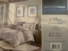 Madison Park 6-Piece Duvet Cover Set King/ Cal King Size W/ Shams Pillows Rare