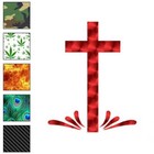 Splash Cross Memorial, Vinyl Decal Sticker, 40 Patterns & 3 Sizes, #3413