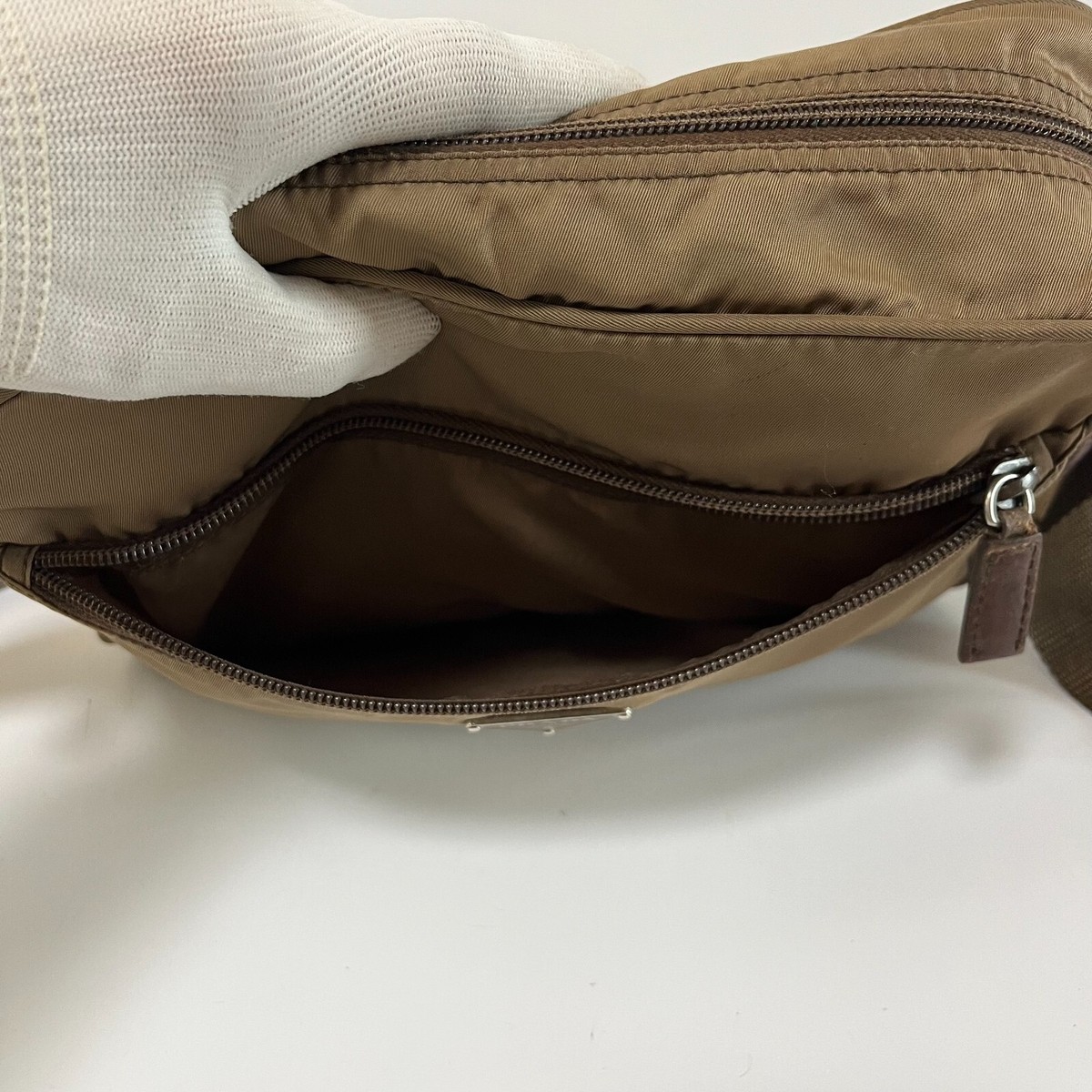PRADA Nylon Shoulder Bag Crossbody bag Brown Authentic Rank