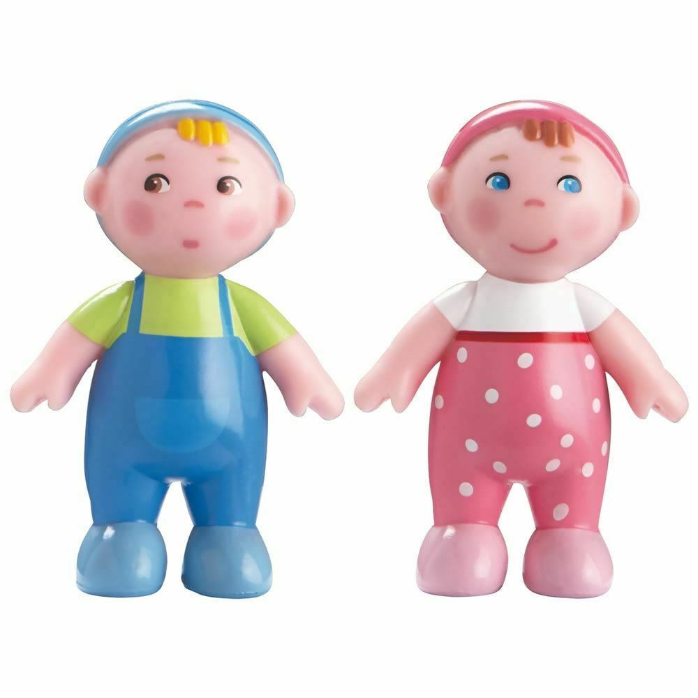 HABA Little Friends Babies Marie & Max - 2.5" Twin Baby Dollhouse Toy Figures