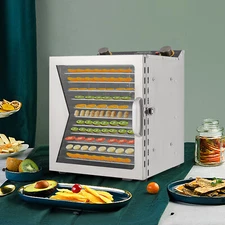 12-Trays Food Dehydrator Machine Stainless Steel Electric Food Fruit Dryer 800W