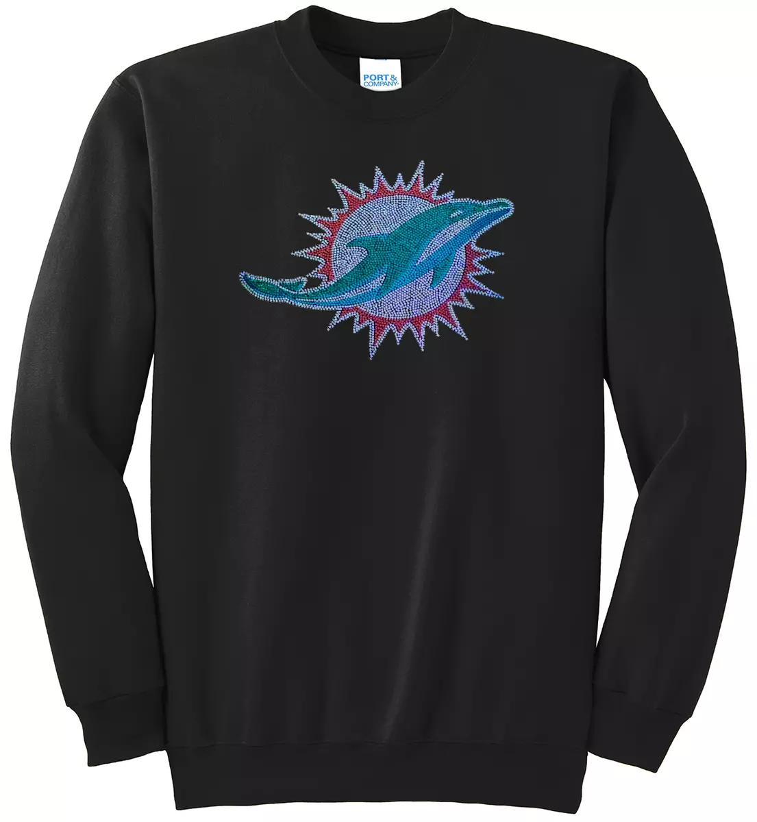 Women's Miami Dolphins Ladies Bling Sweatshirt Woman's S-XL Sweat Shirt