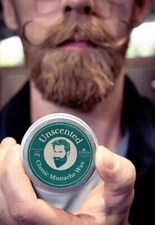 Mustache Wax tin Extra Strong Hold Fragrance Free Pocket Travel 1.7Oz/50gm
