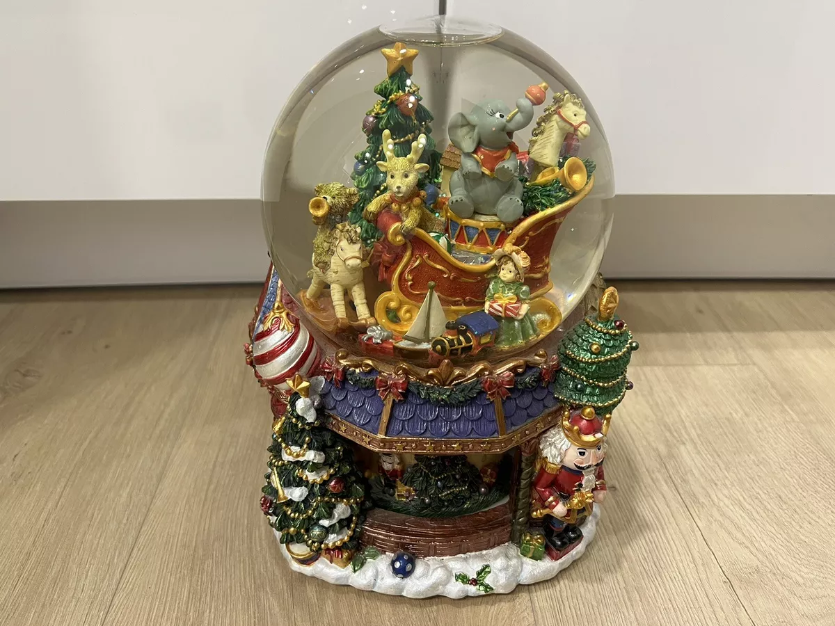 FAB HP MUSICAL Christmas LG Water Snow Globe Ball REVOLVING Inner Base READ