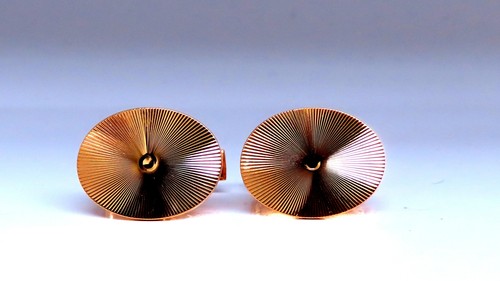 Sunburst Graver Etch Oval Cufflinks 14kt Gold 12367**