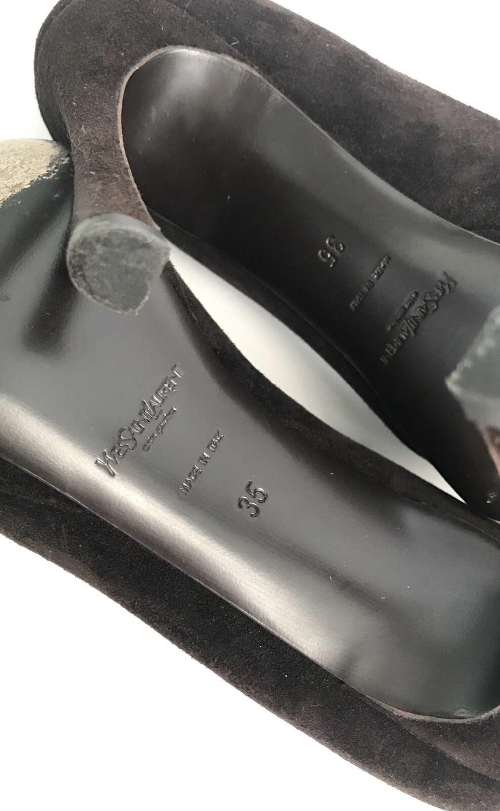 SAINT LAURENT YSL tacchi in pelle scamosciata marrone taglia 5