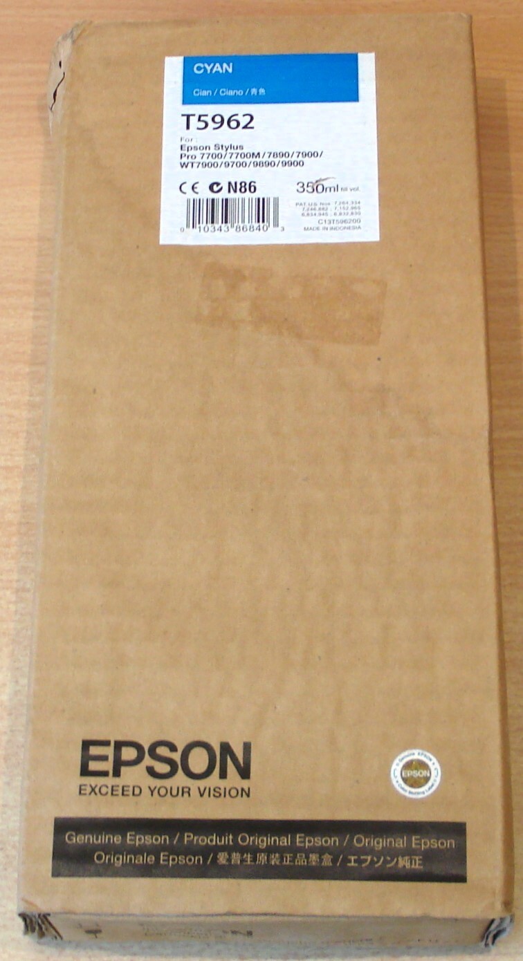 Genuine Epson Ink - T5962 CYAN / STYLUS PRO 7700 7700M (INC VAT) BOXED - Image 2