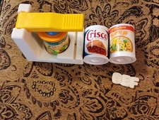 VTG 1987 FISHER PRICE Play Food CAN OPENER SOUP Set Fun Tikes Kitchen Cooking 4