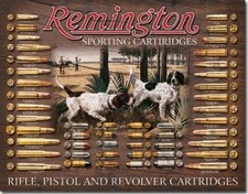Remington Hunting Dogs Cartridges Bullets Shells Tin Metal Sign Made In The USA