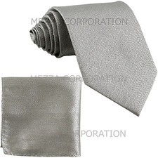 New polyester formal men's neck tie necktie hankie set Glitter silver wedding
