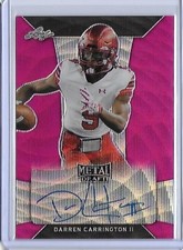 2018 Leaf Metal NFL DARREN CARRINGTON II Pink Wave Prismatic Auto RC 2/10 WR