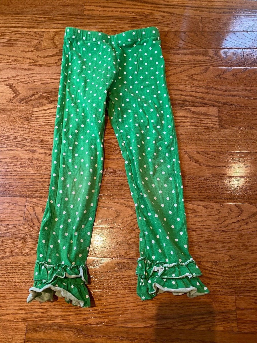 Robe + Leggings Assortis Candy Bean - Taille 6 Fille - Vert à Pois Blancs - Marque Chasing Fireflies - Occasion