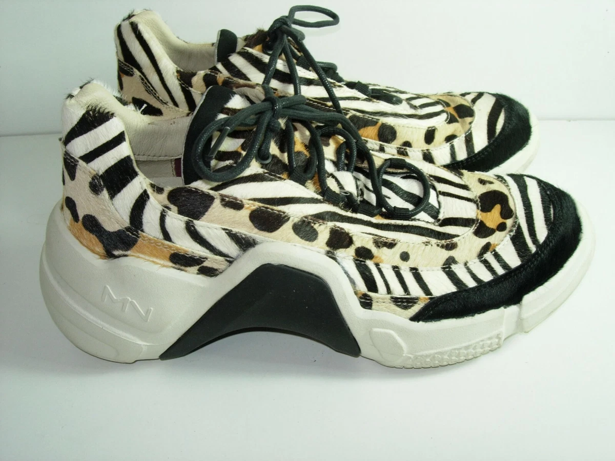 WOMENS MARK NASON ANIMAL FUR LEOPARD ZEBRA TRAINERS SNEAKERS SHOES