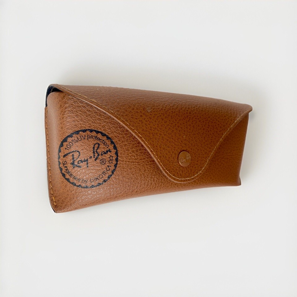 Ray Ban Original Brown Leather Style Medium Case Fits most Rayban