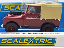 SCALEXTRIC C4493 LAND ROVER SERIES 1 POPPY RED 1/32 SLOT CAR LIGHTS 4X4 FREE SHI