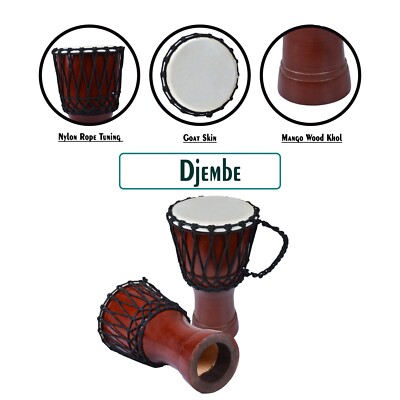 Professionell Musicalinstrument 12 '' Afrikanische Djembe Drum Bongo Holz Gut Ton