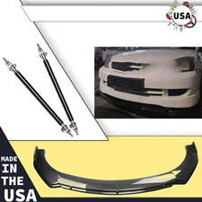 4Pcs Front Bumper Lip Splitter+Spoiler /Carbon Fiber For Mitsubish