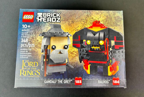 LEGO Lord of The Rings Brickheadz Gandalf the Grey & Balrog SEALED 40631 348 pcs