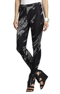 92-BCBG-Cameron-crackled-jackard-leggings-pants-black-Small-S-NWT