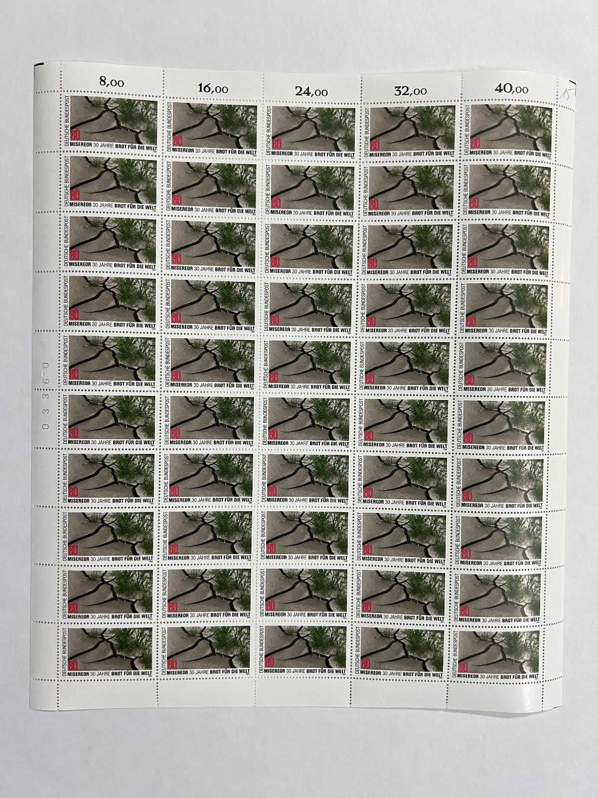BUND BRD 50 er Bogen 1404** Misereor Brot für die Welt Hilfe Care Dürre Klima ra