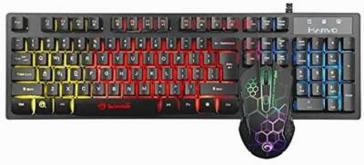 Gaming Tastatur und Maus Set Rainbow LED kabelgebunden USB für PC PS4 Xbox One und 360