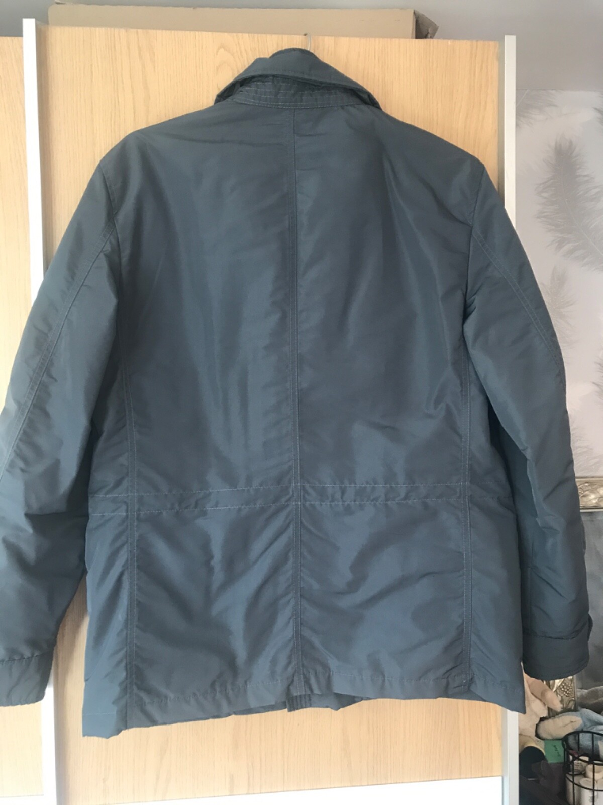 M&S AUTOGRAPH mens grey funnel neck rain coat jacket size M medium