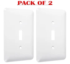 TayMac WMW-T Maxi Metallic Wallplate w/ One Toggle, Single Gang, White PACK OF 2