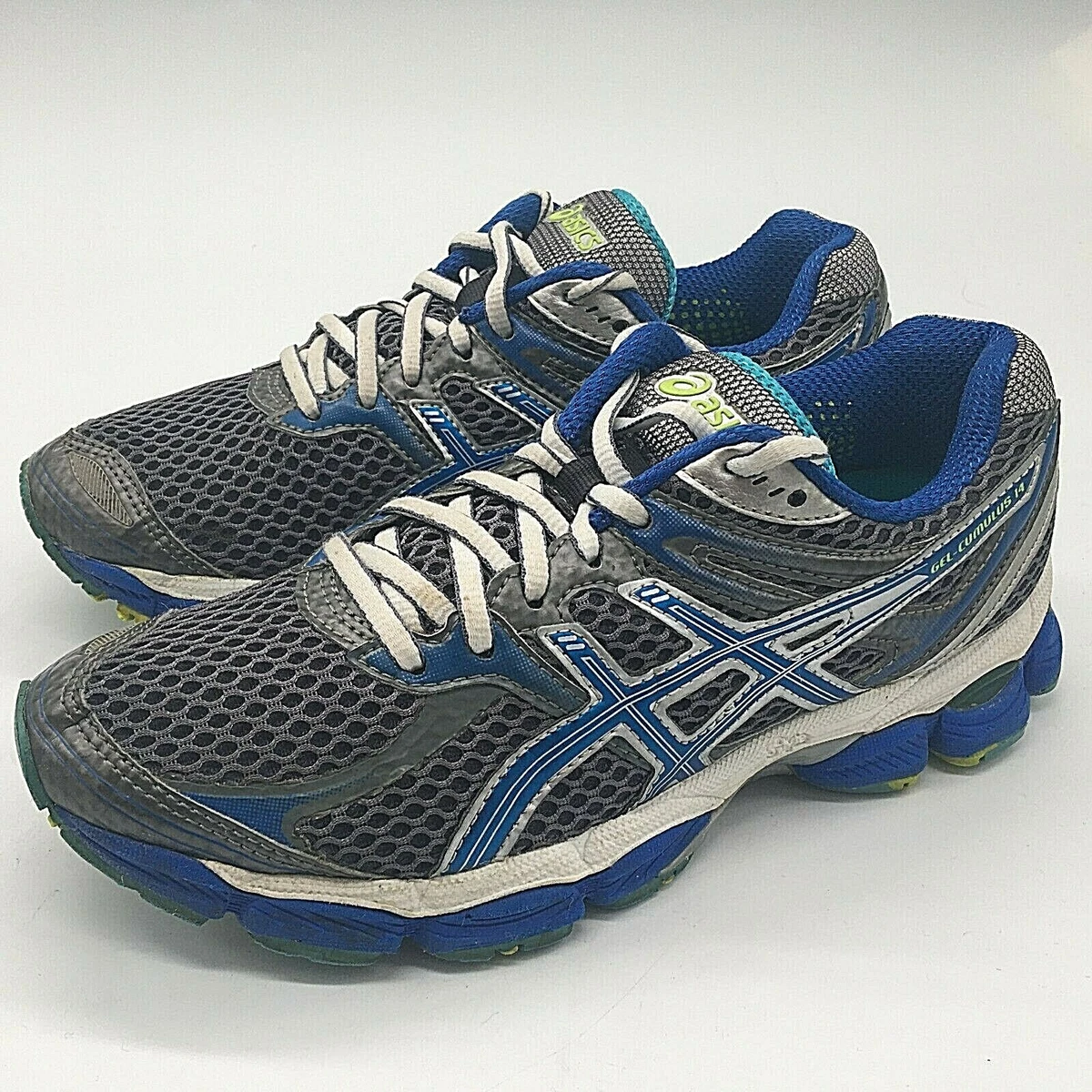 Asics T296N Women s Blue Gray Running Athletic Sneaker Shoe Sz 6.5